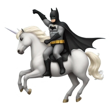Batman riding a unicorn sticker