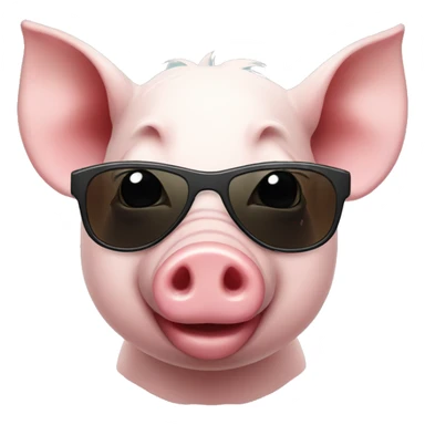 A cute pig with sunglasses sticker