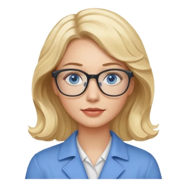 Blonde avec yeux bleus qui est architecte , cheveux ondulés  sticker