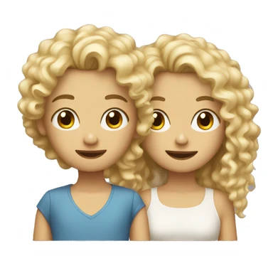 blonde curly girl and her friend brunette boy sticker