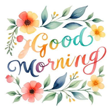 inscription "good morning" sticker