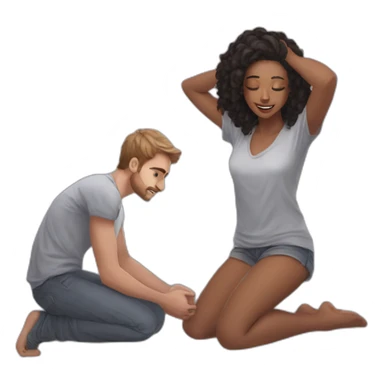 Request ➝ == Draw Me = girl on both knees in front of a young man sticker