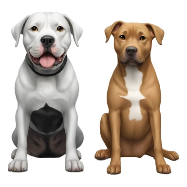 Grey pitbull next to black retriever dog sticker