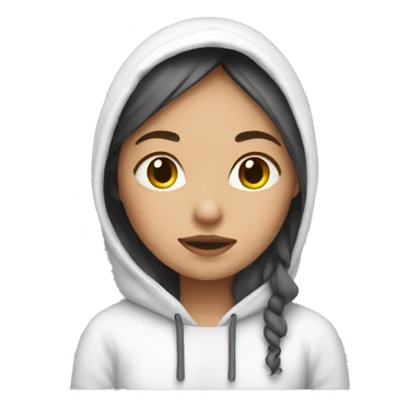 girl in a white hoodie drinking tea sticker