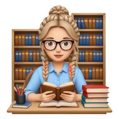 women working with paper and books braid hair sticker