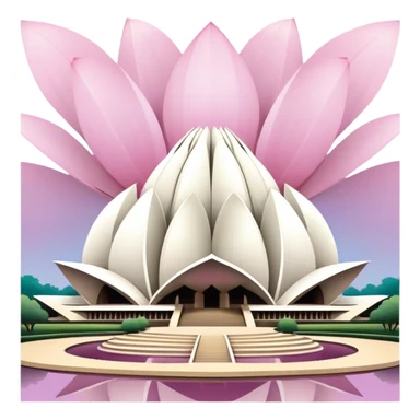 Cinematic Realistic Lotus Temple Landmark Emoji, showcasing the modern architectural marvel with petal‚Äêlike structures rendered with dynamic lighting and graceful textures. sticker