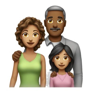 Mom dad two daughters family  sticker