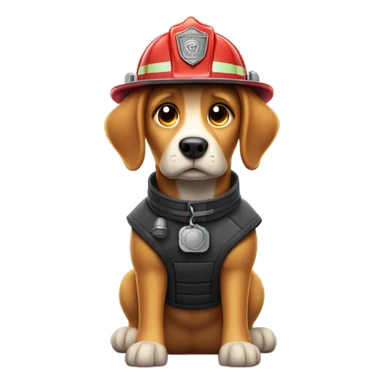Fire fighter dog sticker