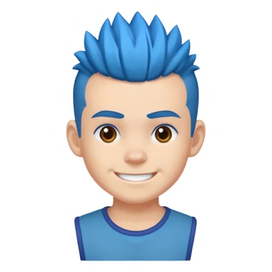 blue haired kid mohawk tough sticker