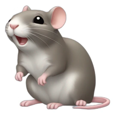 Un rat qui vomi un arc en ciel sticker