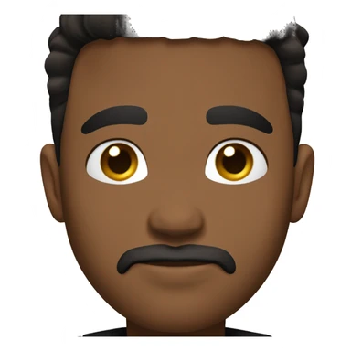 casual portrait of a brown male in black shirt with gold chain and short black hair with a fade, light stubble goatee, and dark brown eyes sticker