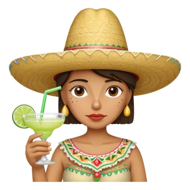 Sad wearing sombrero drinking margarita sticker
