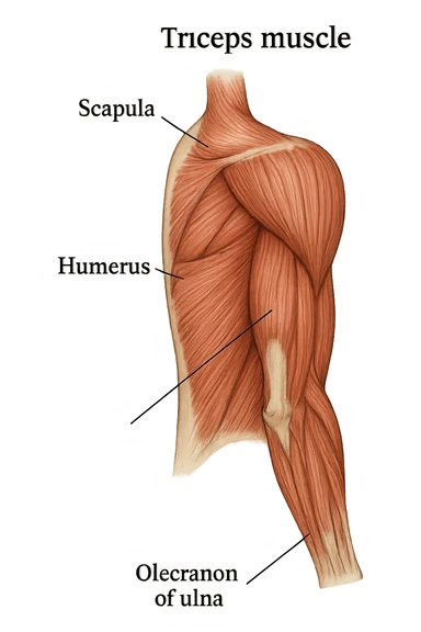 tricipite visto anatomicamente  sticker
