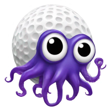 purple squid in the shape of a golf ball sticker