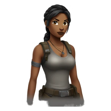 Lara Croft but black sticker
