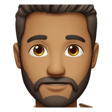 Indian male, brown eyes, sharp features and beard with brown hair  sticker