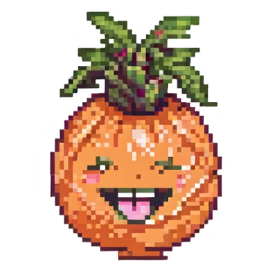 laughing radish, orange and pink, simple and clean sticker
