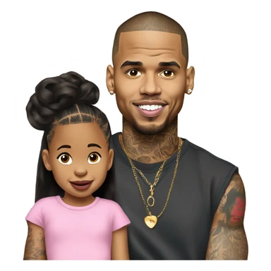 Hyper Realistic Chris Brown with daughter Royalty sticker