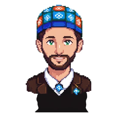 Jewish man with yarmulke, friendly expression sticker