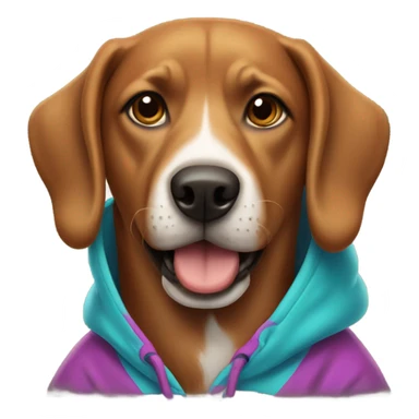Brown dog wearing hoodie sticker