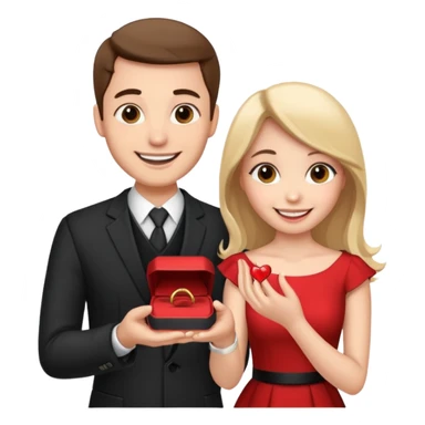 A man proposing to a woman sticker