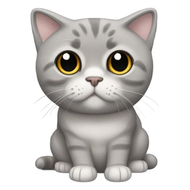 All grey Scottish fold cat sticker