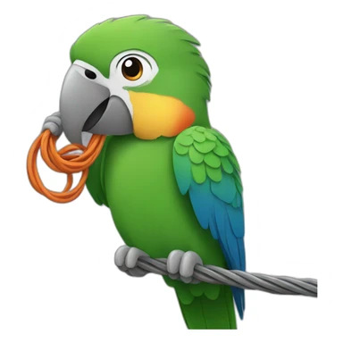 parrot eating cable sticker