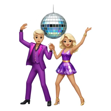 man and woman dancing under disco ball sticker