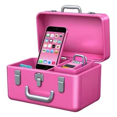 big girly cellphone with a pink mini toolbox sticker