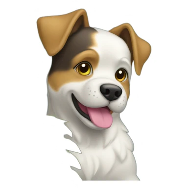 Chien sur un chat sur un buisson sticker