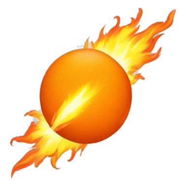 orange ball on fire flying through the air sticker