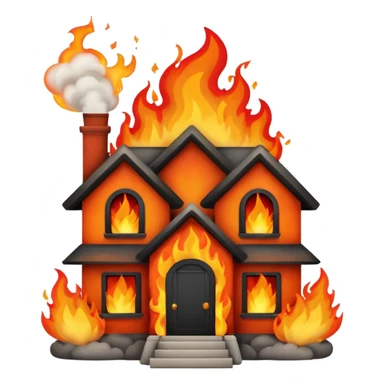 una casa quemandose sticker