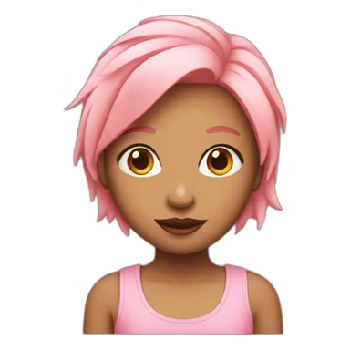 Girl-peach with pink hair sticker