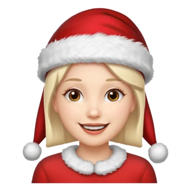 women santa with party cap   sticker