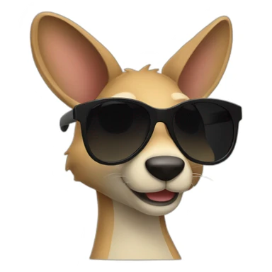 kangourou black sunglasses sticker