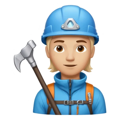 lead climber with ice axe in Mountain Climbing Team sticker