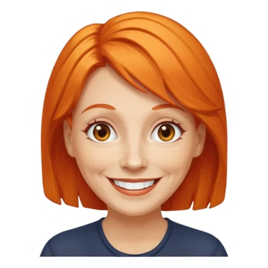 old adult female, orange hair sticker