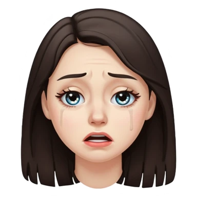 crying brunette woman sticker