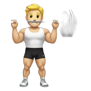 White Weightlifter with a barebell sticker