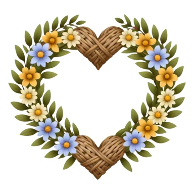nature wreath heart, boho beautiful  sticker