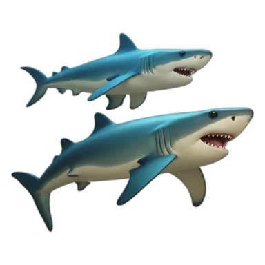 Requin sur un tortue sticker