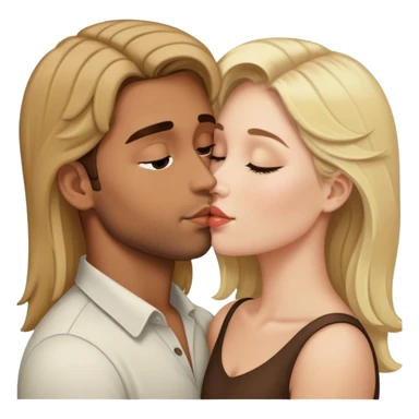 Blonde woman kissing a brown haired man sticker