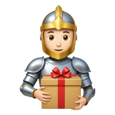 knight hold carton box gift sticker
