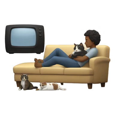 Watching tv with my cats sticker