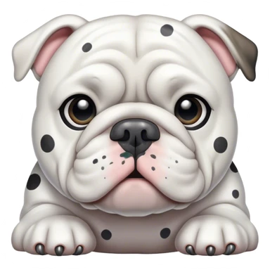 perro blanco con manchas plomas perro bulldog sticker