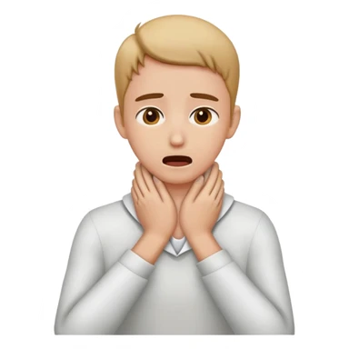 Choking my neck with my hands sticker