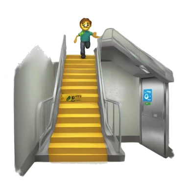 Create a sticker that encourages using stairs over the elevator. Use emojis for steps, health, and eco-friendliness to show it's good for both people and the planet sticker