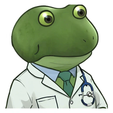 bufo wearing a doctor outfit sticker