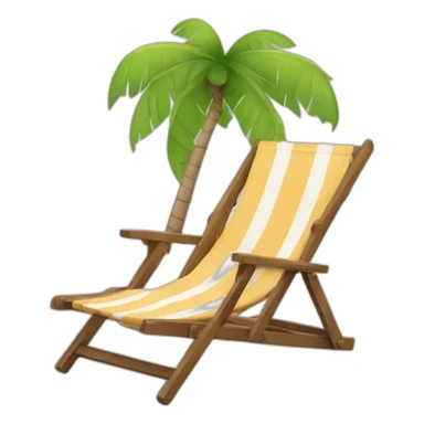 Beach Palm tree deckchair sticker
