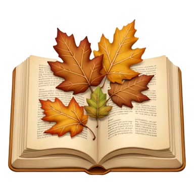 beige autumn open book with leaves on it sticker